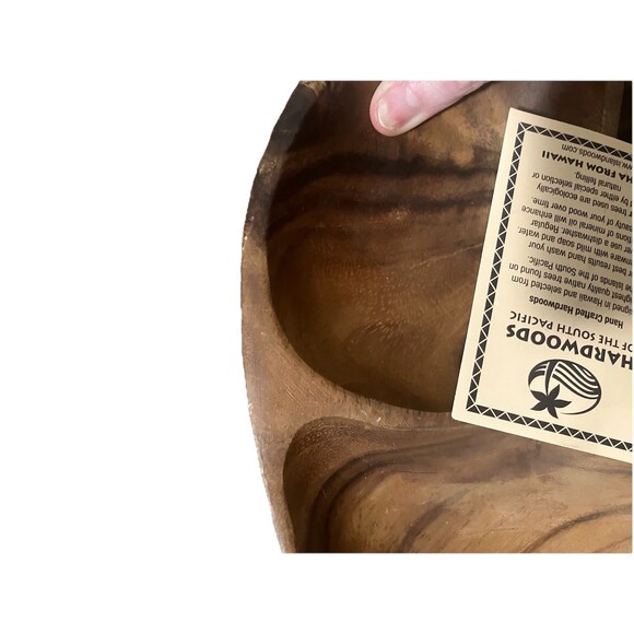 Hawaii Hardwoods of the South Pacific - Hand Carved Pineapple Tray Dish Bowl - Picture 10 of 16